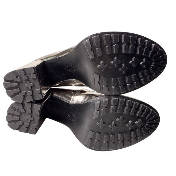 Naturalizer Loafer Callie-Moc Pumps Womens 9M Pewter Metallic Block Heel Chain - Picture 7 of 11